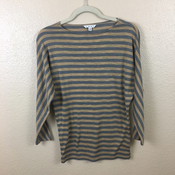 CAbi Tops - CAbi gray & tan striped top sz XS